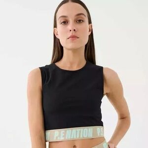 P.E Nation Upward Tank Black Small Revolve Athletic Crop EUC